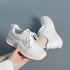 Women Running Autumn Winter Plush Velvet Cotton Soft Leather Shoes Fashion Breathable Lace-Up Solid Casual Sneakers