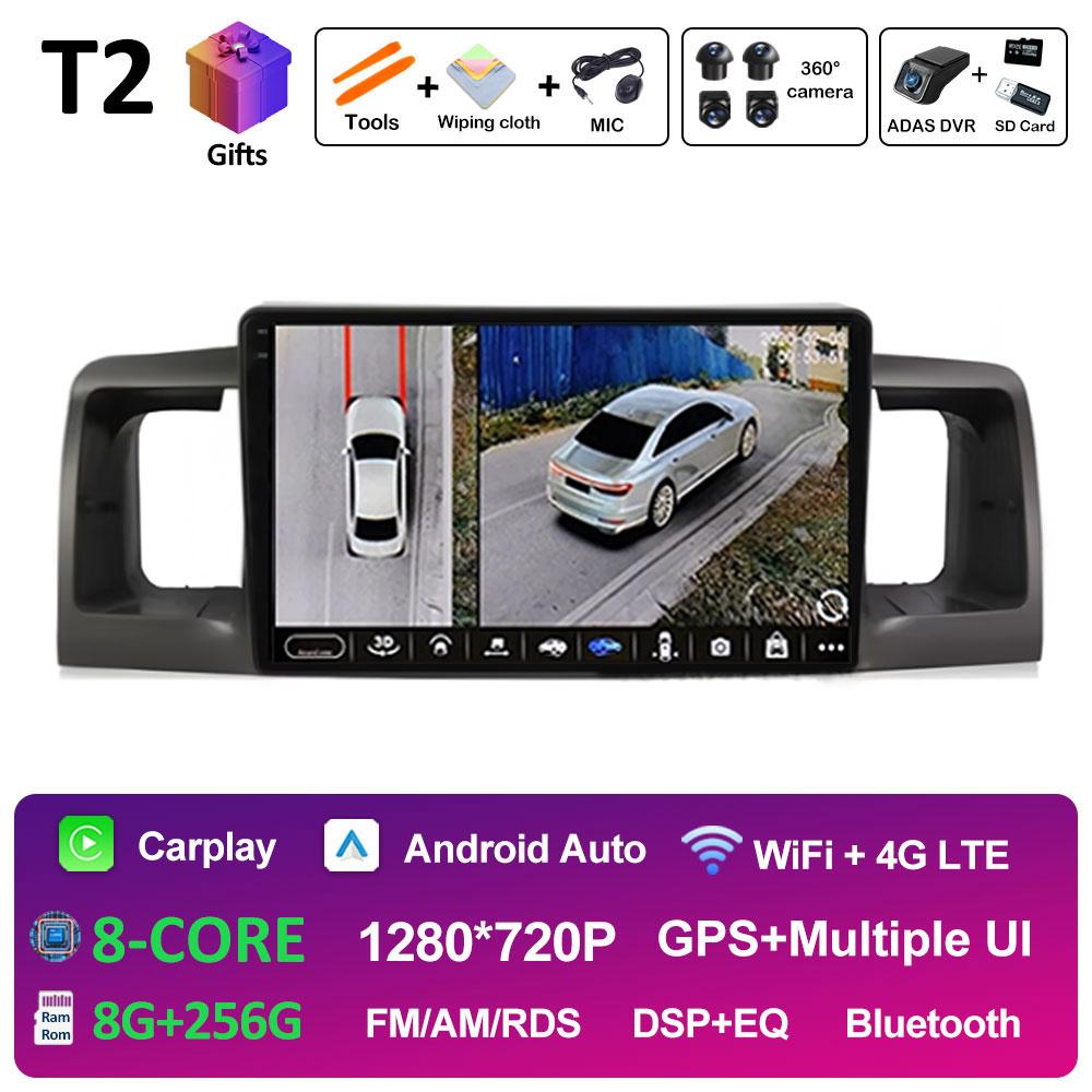 For Toyota Corolla E120 2000 2001 2002 2003 2004 Car Multimedia Video Radio Player DSP Stereo Autoradio Cooling fan Bluetooth 4G