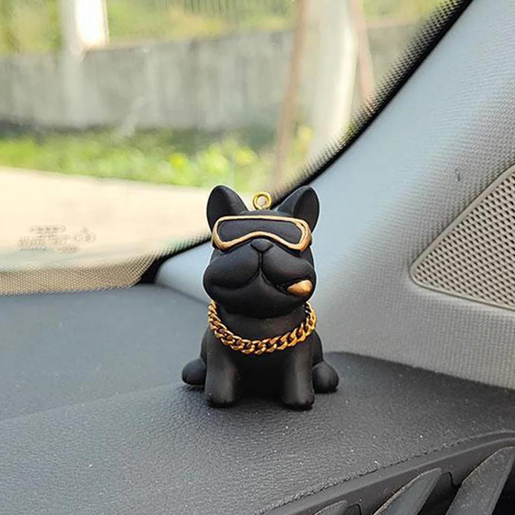 

Аниме Личность Бульдог Украшение интерьера автомобиля Трендовые солнцезащитные очки Бульдог Авто Центральная консоль Украшения для автомобильных аксессуаров чёрный