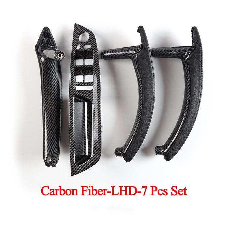 Suitable for  LHD or RHD Cars Interior Plastic Door Pull Handle with Leather Handle Cover 7pcs Full Set for BMW X5 X6 E70 E71 E72