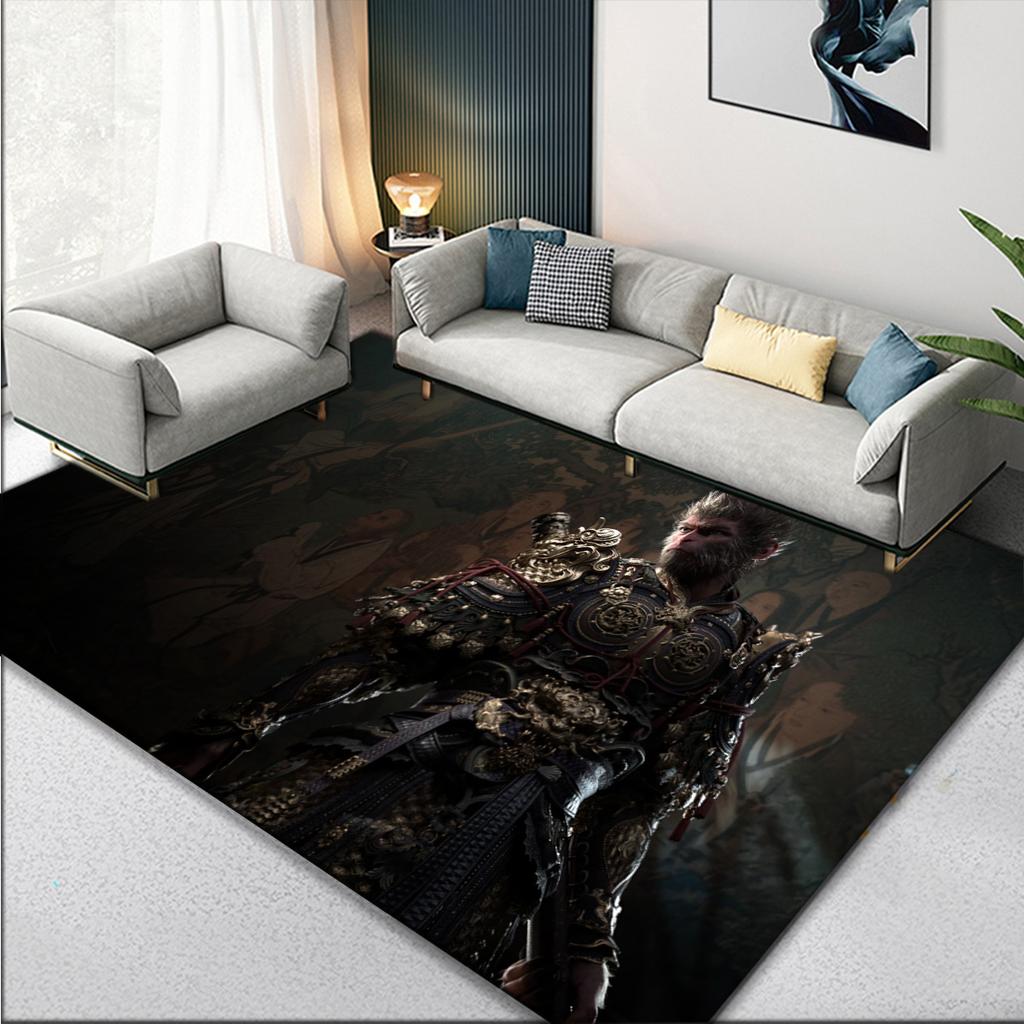 1PC Wukong Ring Velvet Floor Mat Modern Dirt Resistant Washable Erasable Waterproof Care-Free Home Decor