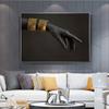 Black Hand With Gold Bracelet Painting On Canvas Modern African Posters Prints Wall Art Pictures for Living Room Home Decor