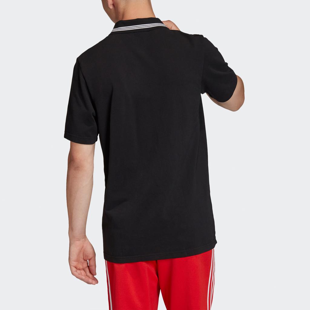 Adidas Originals Trefoil Casual Sports Breathable Embroidered Collar Short Sleeve Polo Shirt Men Tops Black FM9952
