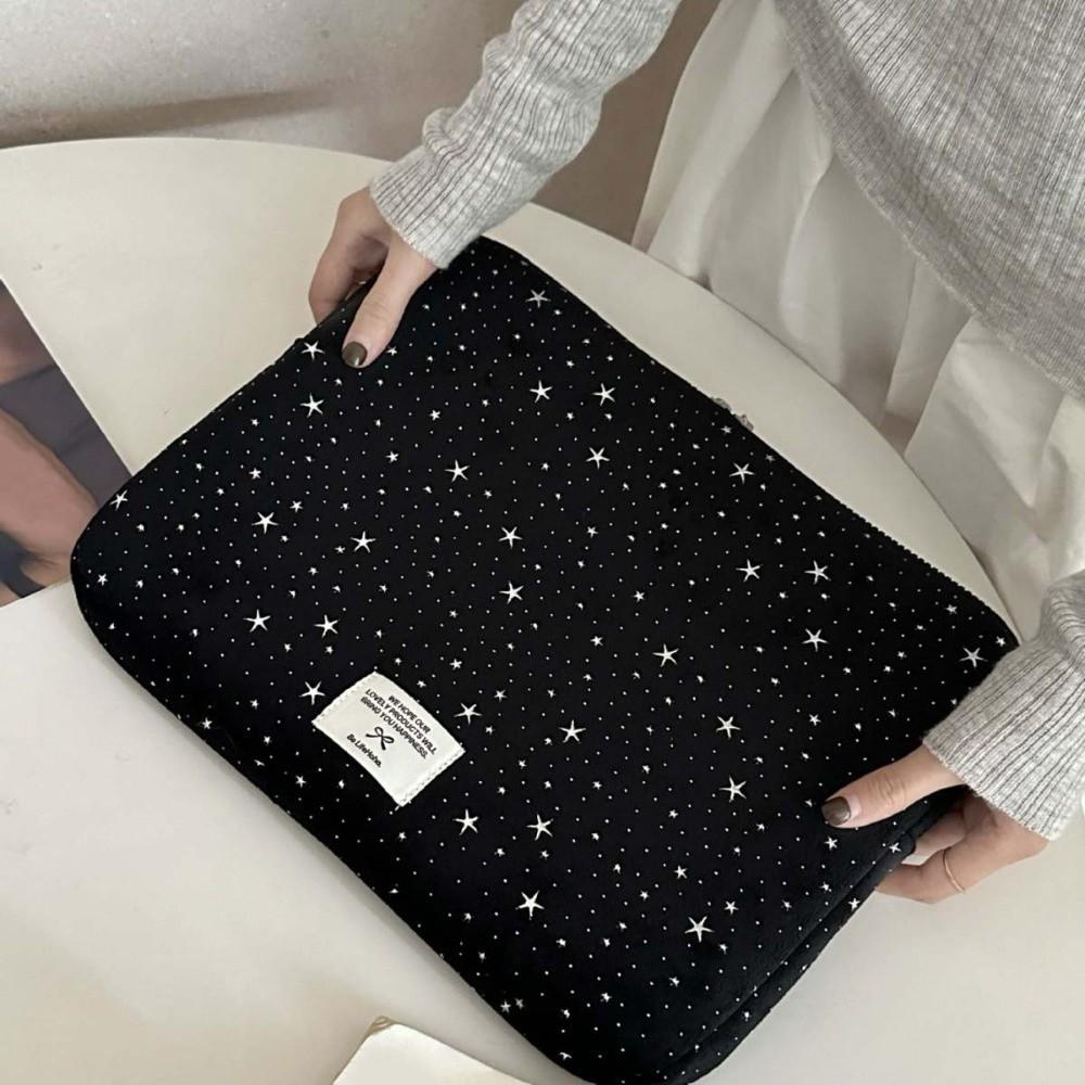 Starry Sky Cartoon Laptop Bag Portable Shockproof Tablet Sleeve Bag Black Sweet Girl Computer Bag Laptop/Notebook/Tablet