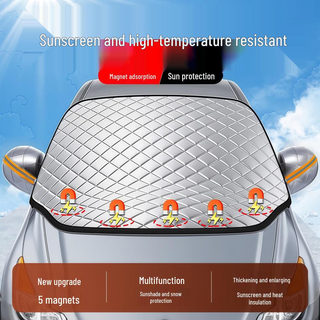 Magnetic Car Windshield Snow Shield & Sunshade - Heat Insulation, Windproof, Anti-Freeze Cover