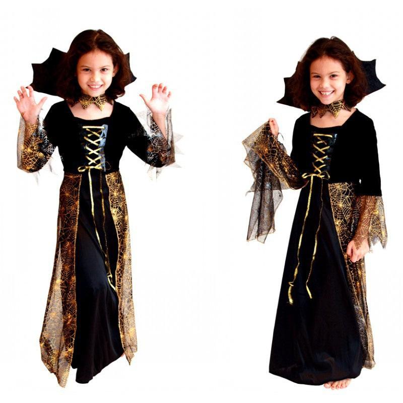 

Детские костюмы на Хэллоуин, детские маски, танцевальные костюмы, ведьмы, красивые платья принцессы-паука XL