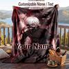 Personalized Flannel Throw Blanket,Tokyo Ghoul Custom Printed Name, Cozy Plush Blanket For Home Use