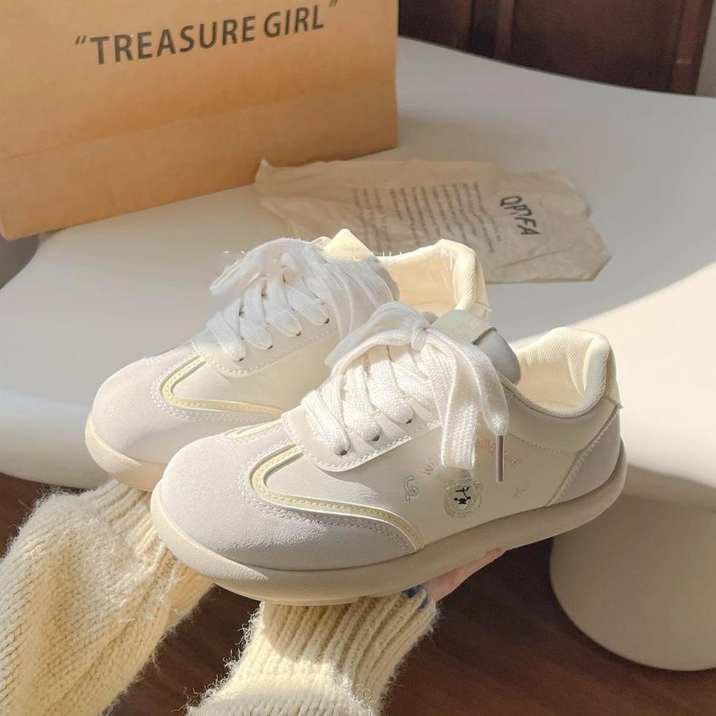 Bear board shoes women's spring and summer 2025 new versatile chic shoes girls platform white shoes German training shoes