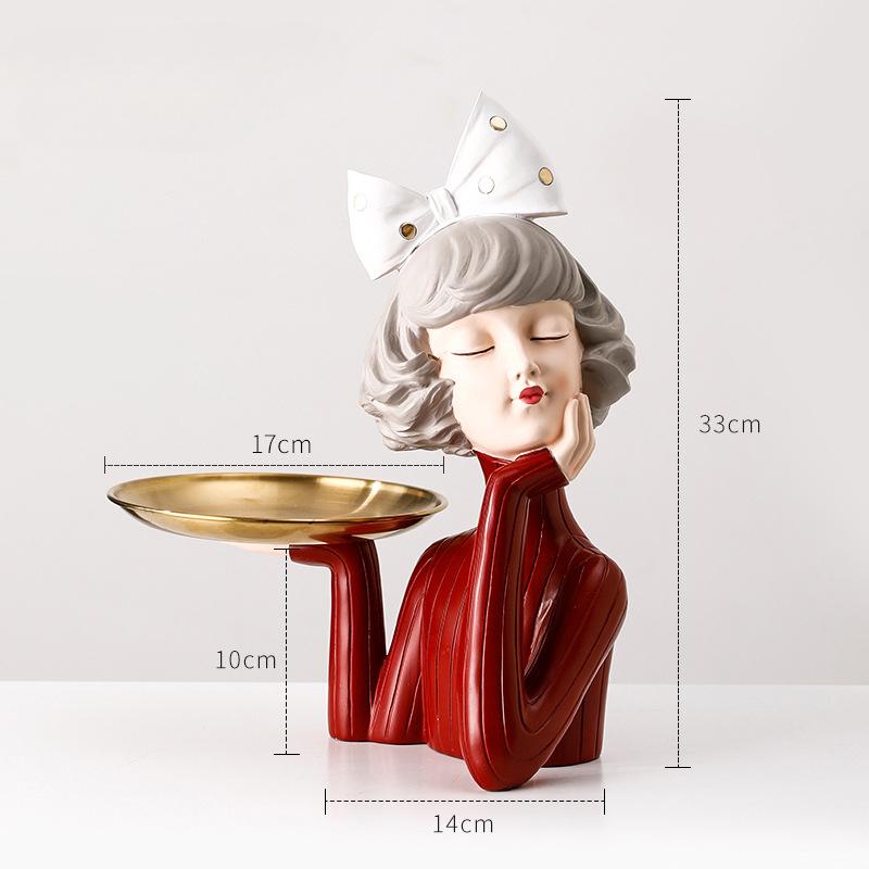 Nordic Light Luxury Bubble Girl Tray, Key Storage Ornament For Living Room & Entrance, Housewarming Gift & Home Decor