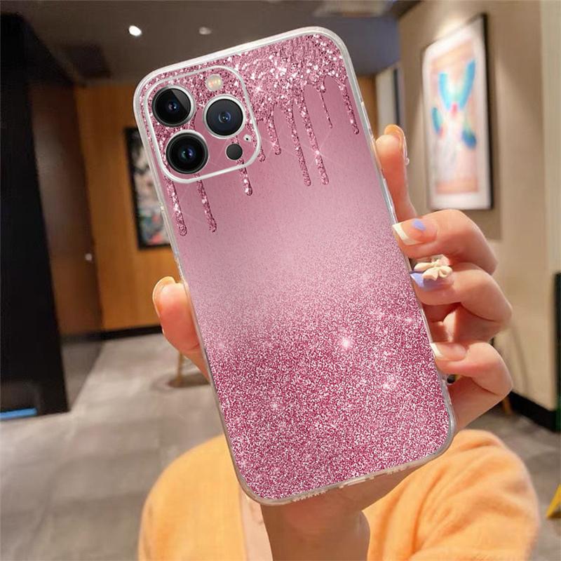 

Phone Case For iphone 17ProMax Air 16 15 14 13 Pro Max 15 16 Pro 15Plus Dripping Glitter Pink Blue Gold Purple iphone 13