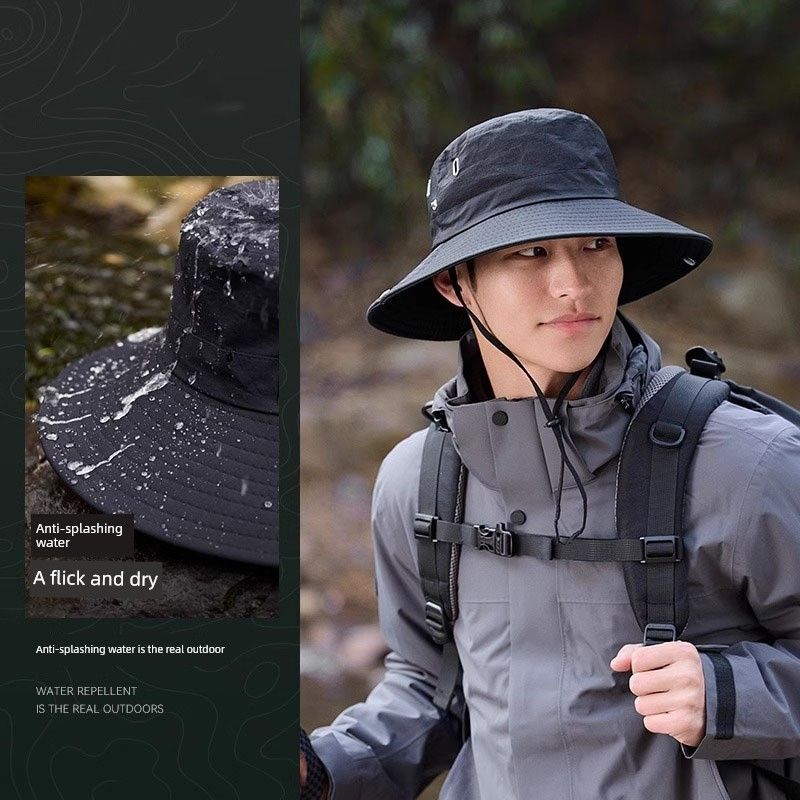 

Outdoor Fishing Sun Mask Hiking Hiking Sun Hat Bucket Hat Men s Summer Mask Face Care Face Towel Fishing Hat Black single hat