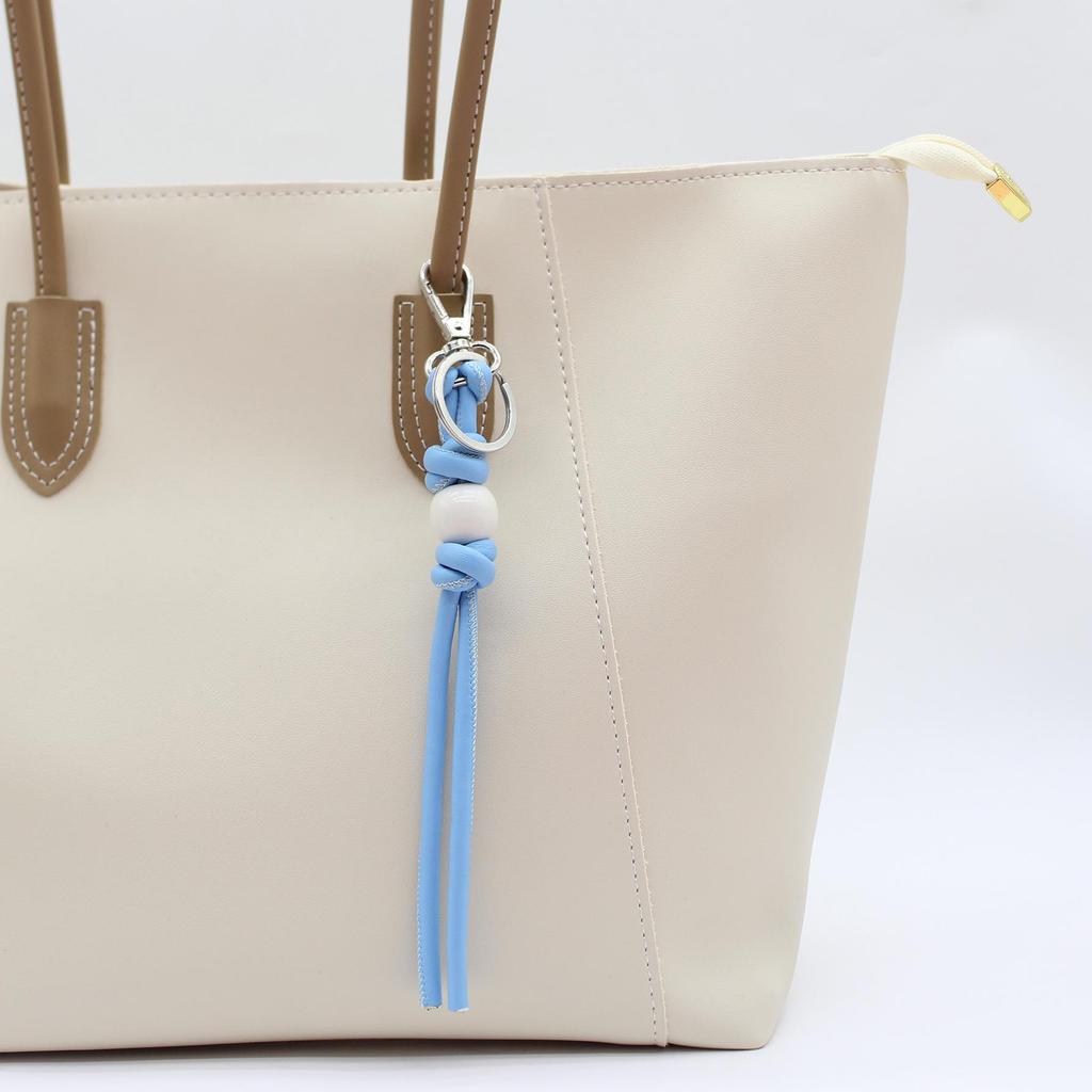 Stylish DIY Leather Woven Keychain Wrist Strap - Creative Pendant for Car or Bag