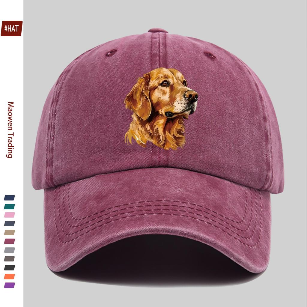 pc Cute Golden Retriever Print Baseball Cap Pet Portrait Design Decorative Hat Comfortable Lightweight Headwear Adjustable S