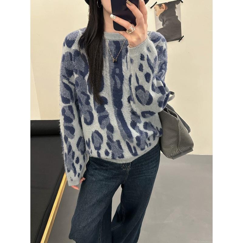 Women Autumn Winter Loose Knitted Sweater Soft Warm Long Sleeve Solid Color Casual Oversized Pullover Daily Streetwear Tops