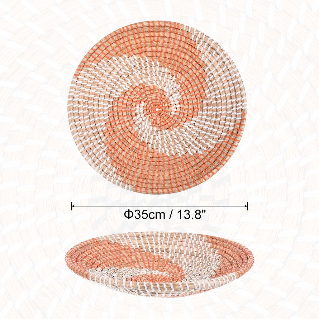 35cm Hängender Gewebter Wandkorb Natur Rattan Wandkorb Dekor Boho Bauernhaus Rustikal Dekorative Tischdeko für Wohnzimmer