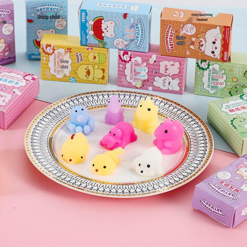 Blind Box Tangyuan Quetschspielzeug zur Stressbewältigung - Weiches Gummi Geschenk für Kinder, Glückswunschbox