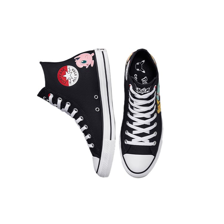 Pokemon X Converse Chuck Taylor All Star High First Partners Unisex Sneakers Black Multi White A01089C
