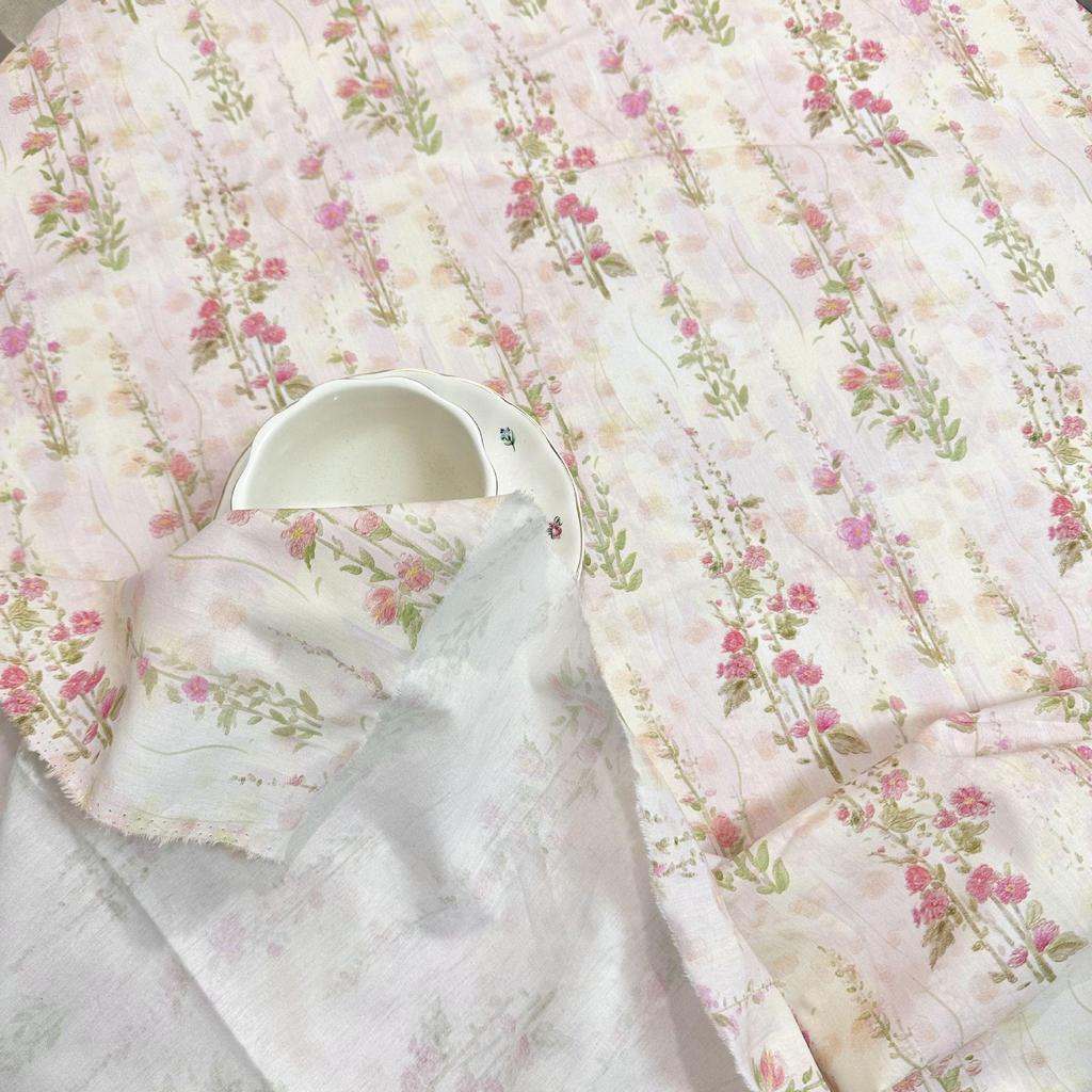 100% Cotton Digital Floral Print Fabric for Qipao Dresses and Hanfu - Super Soft Oil Painting Design