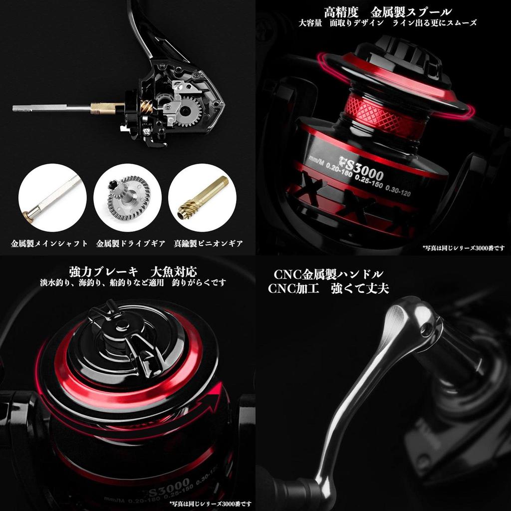 VISPREA Spinning Reel Fishing Reel 2000 3000 4000 5000 6000 7000 Lightweight Freshwater Fishing Saltwater Fishing Gear Ratio 5.01 4.71 Max Drag