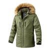 Winter Velvet Pie Overcome Men's Casual Warmth Medium and Long Trench Coat Jacket Hooded Fur Collar Cotton Coat Men