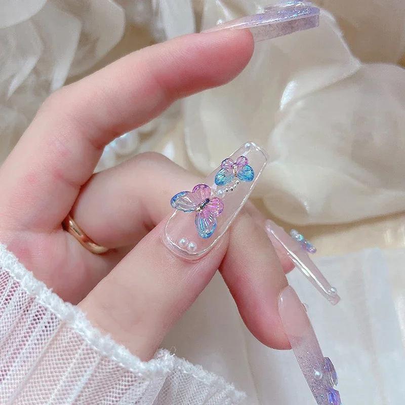 30Pcs 3D Aurora Colorful Butterfly Nail Art Charm Nail Art Decoration Diy Nail Jewelry For Nails Art Accessories