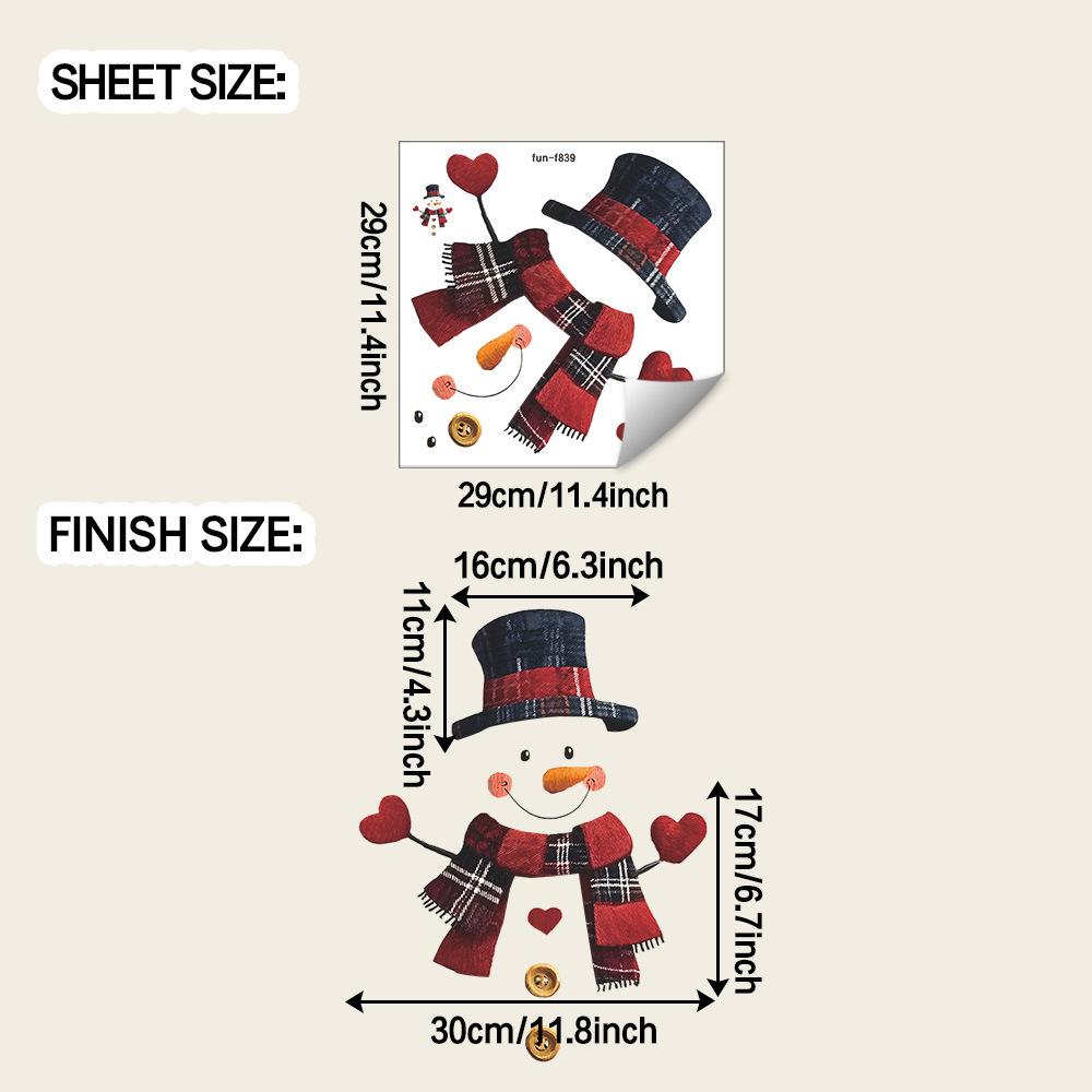 

Мультяшный пэчворк Рождественский снеговик Вход Ресторан Украшение и Декорация Наклейки на стену