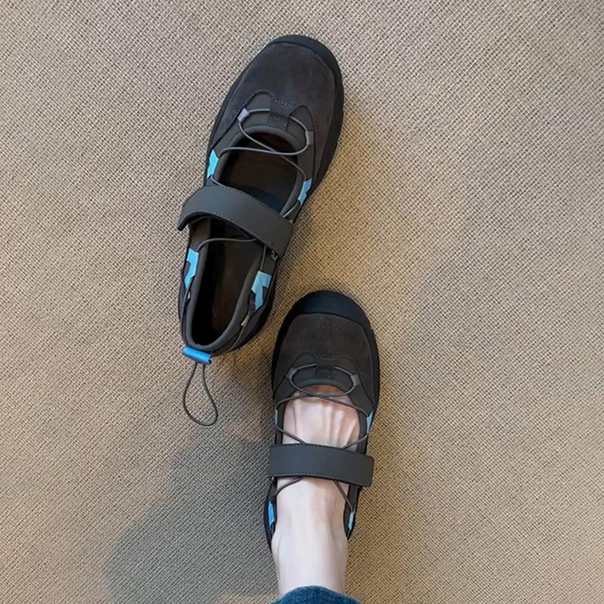 

Версия из овчины~ Ретро кроссовки для альпинизма на платформе туфли Мэри Джейн женские на липучках функциональные ветрозащитные кожаные универсальные одинарные туфли 35 темно-серого