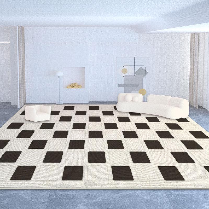 Luxury Minimalist French Carpet: Waterproof, Simple, Scrubbable Floor Mat for Living Room and Bedroom.