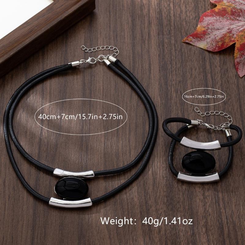 Fashion Alloy Necklace Earrings Set Geometric Oval Spiral Snail Clavicle Chain For Women Exaggerated Jewelry