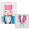 Seasonal Candy Colored Nutcrackers Figurine Wooden Holiday Decoration with Classical Character and Freestanding Base for Tabletop Mantel Decors