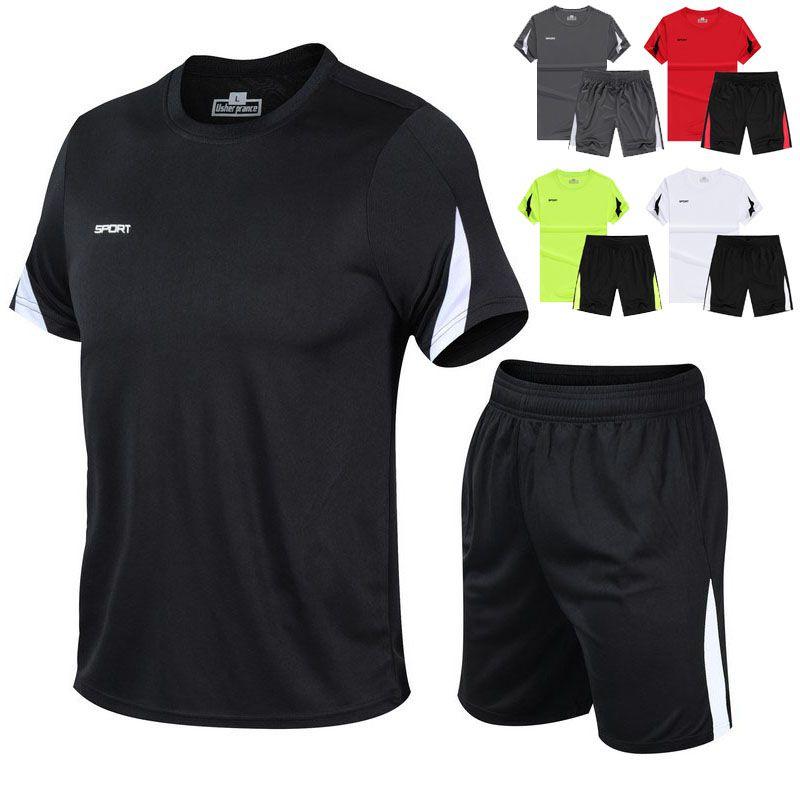 Breathable Men Quick Dry Tshirt And Shorts Set For Gym And Running Sportswear