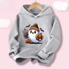 Halloween Kawaii Pumpkin Cartoon Print Children Hooded Sweatshirt Boy Girl Autumn Winter Daily Outdoor Casual Warm Sportswear