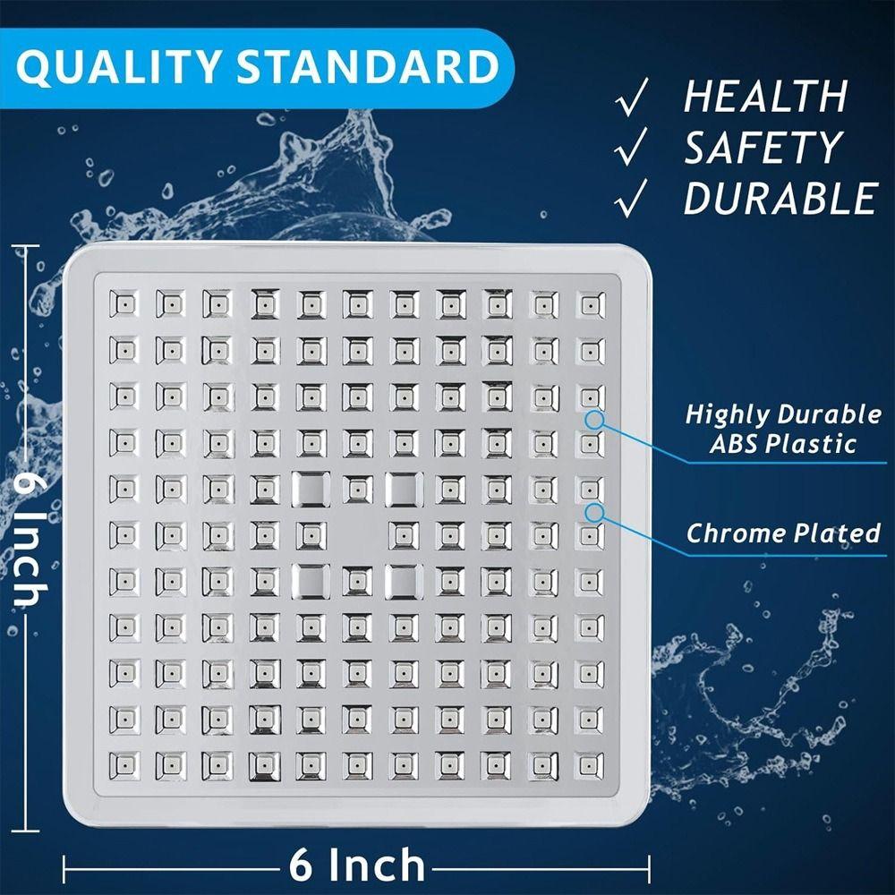Easy Install Water Saving Rain Shower Head High Flow High Pressure Shower Head Square Adjustable Bathroom Shower Head Bathroom