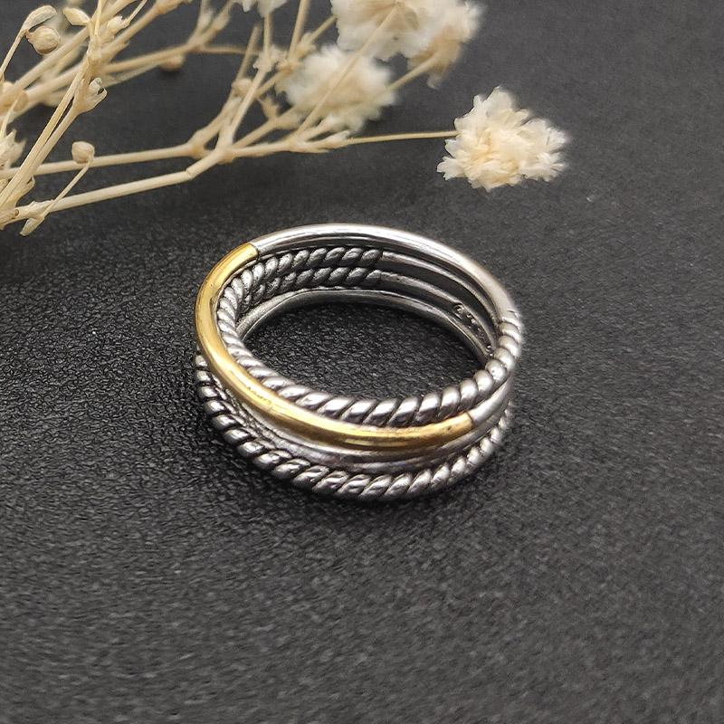 High-quality Classic Copper Zircon Silver-Plated Engagement Ring for Couples Men Women Wholesale 6 чистый