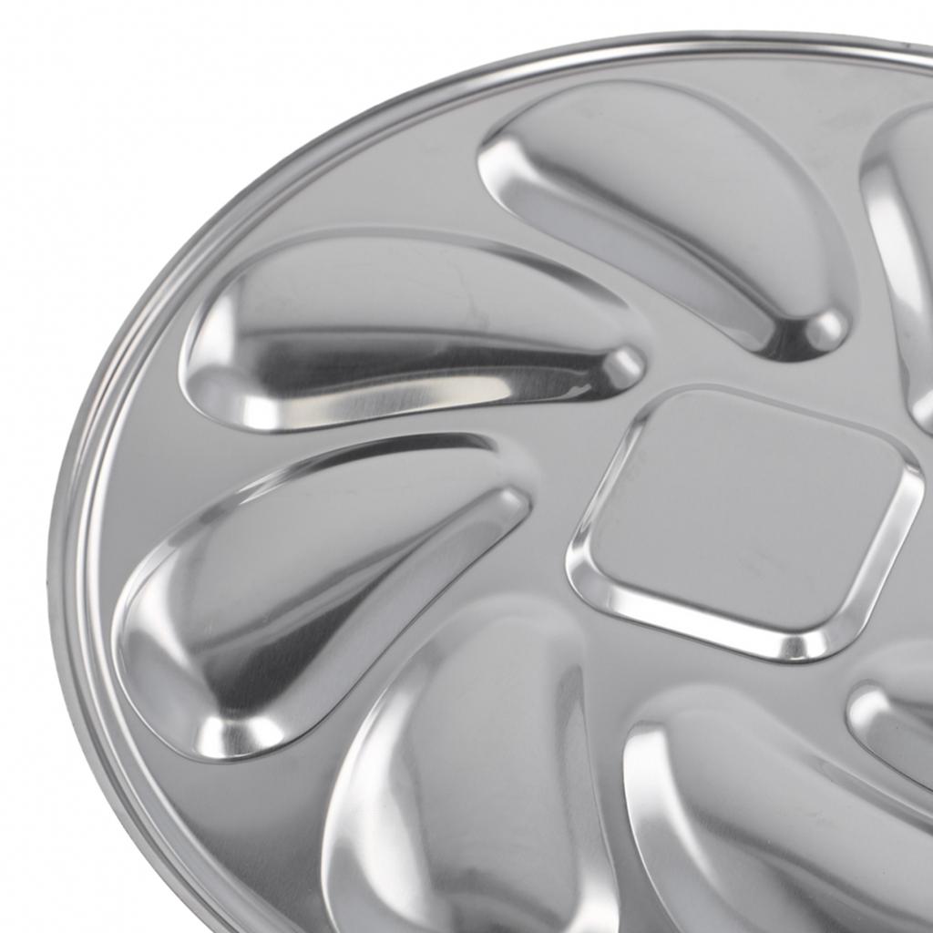 Seafood Tools 9 Slots Stainless Steel Oyster Container Oyster Plate