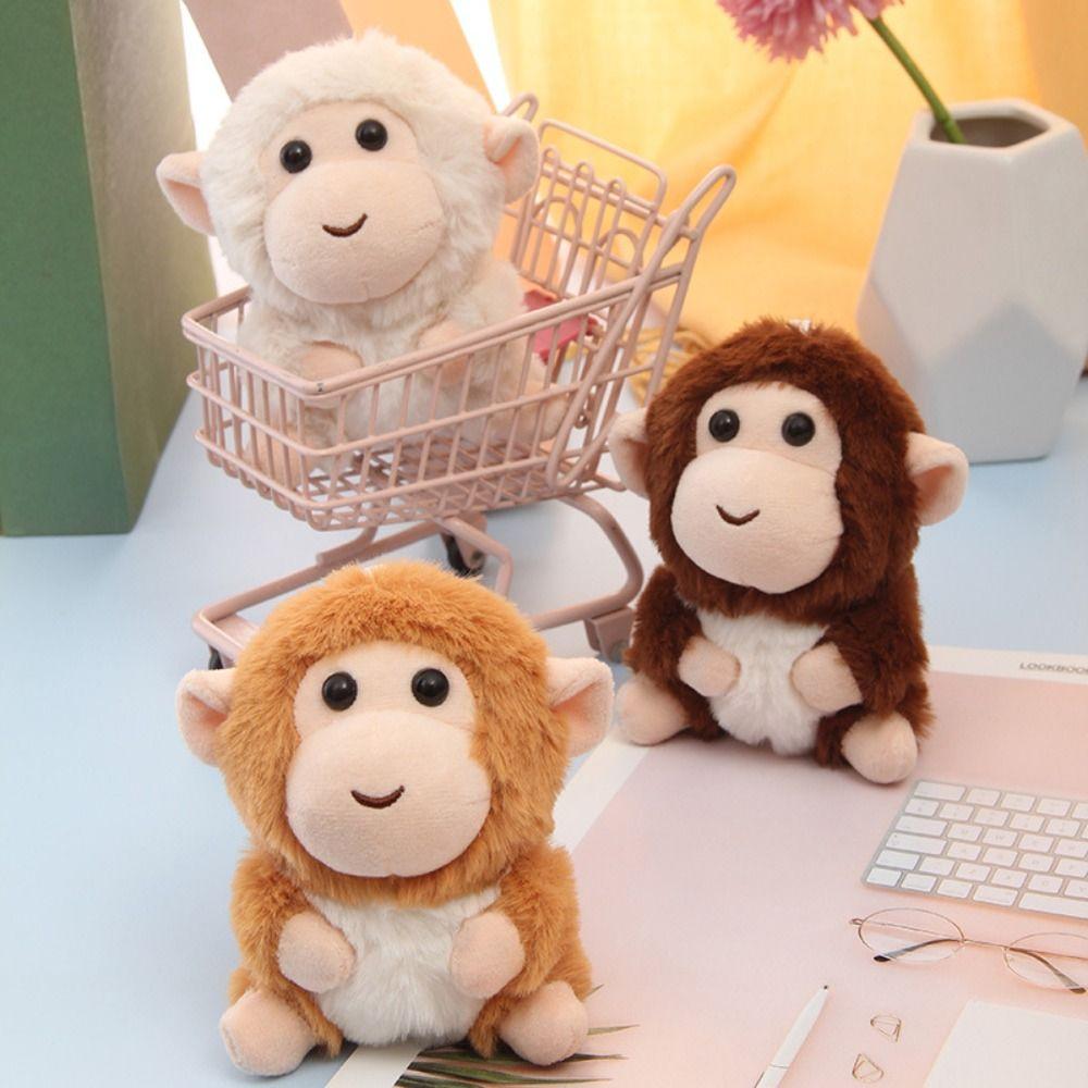Plush Doll Monkey Plush Toy Soft Fur Monkey Car Pendant Little Monkey Pendant  Backpack Decoration