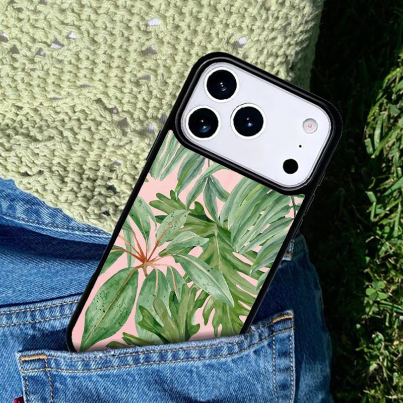 Green Monstera Leaf phone case cover Compatible with for IPhone 17air 16e 15 14 13 12 11Pro Max 17 Air