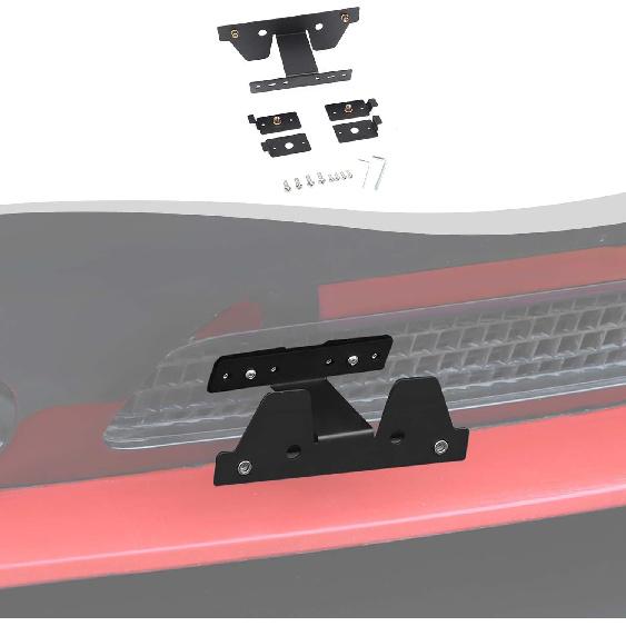 Front License Plate Holder Bracket Compatible with 2009-2014 Dodge Challenger (Black)