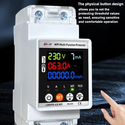 Tuya WiFi Automatic Reclosuring Protector Intelligent Circuit Breaker Single Phase Digital Display Reclosing Switch Adjustable