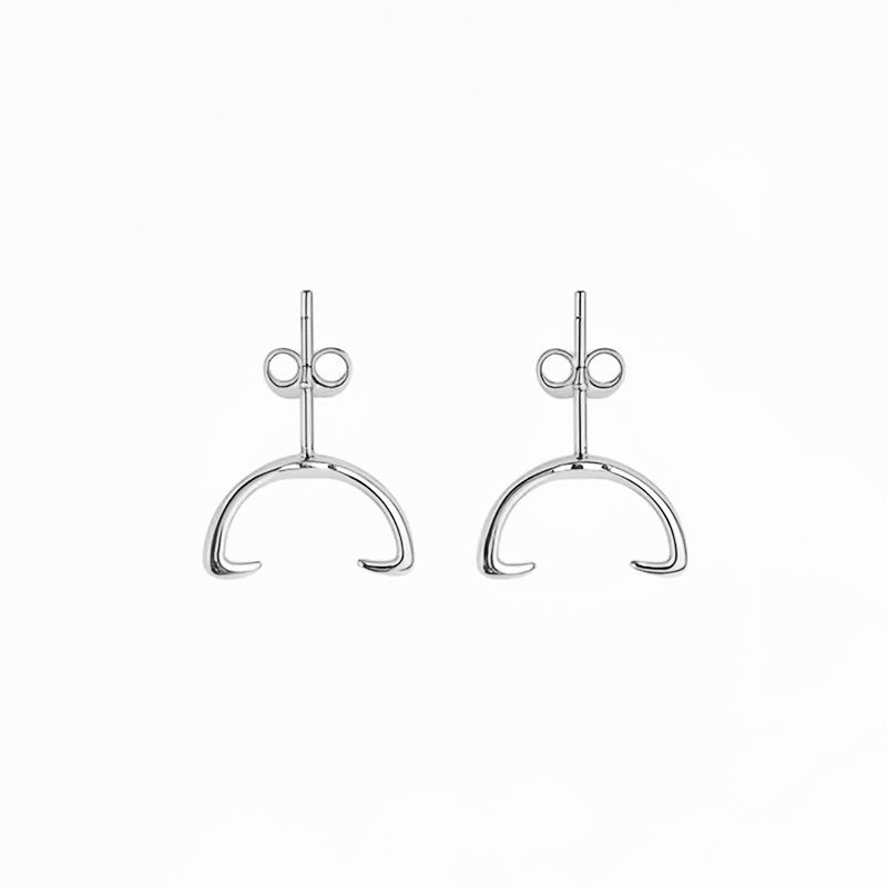 

DIY Eardrop Frame Special-Interest Design Pearl Jade Stud Earrings 6-7mm beads-empty holder-white gold plated