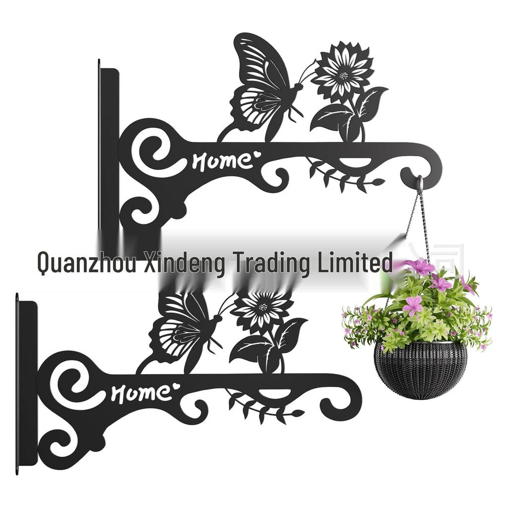 Metalowy uchwyt na wiszące rośliny z ptakami do dekoracji wnętrz i na zewnątrz