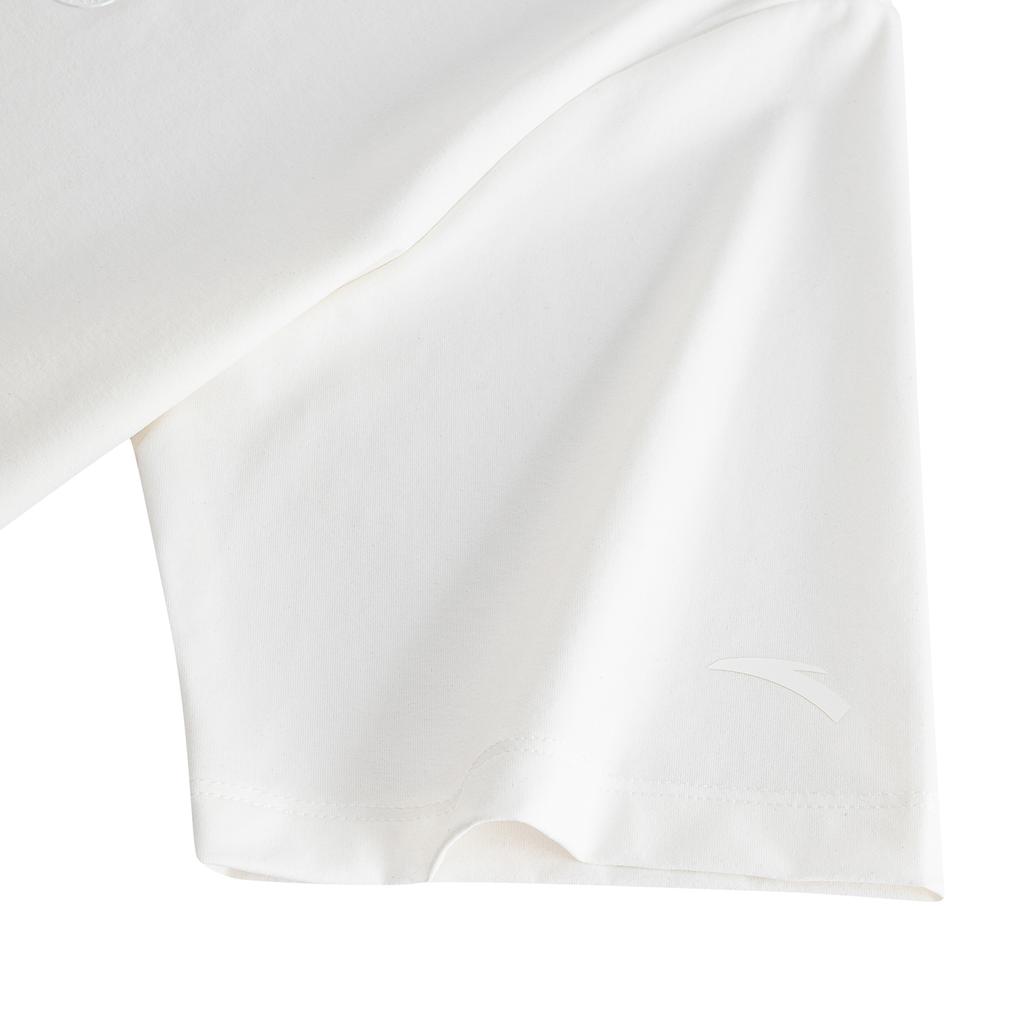 Anta Training Series Round Neck Logo Print Short Sleeve T-Shirt Women Tops Paper-White 162637101-1