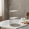 Birdcage Pastry Stand Stainless Steel Three-Tier Curved Top Hook