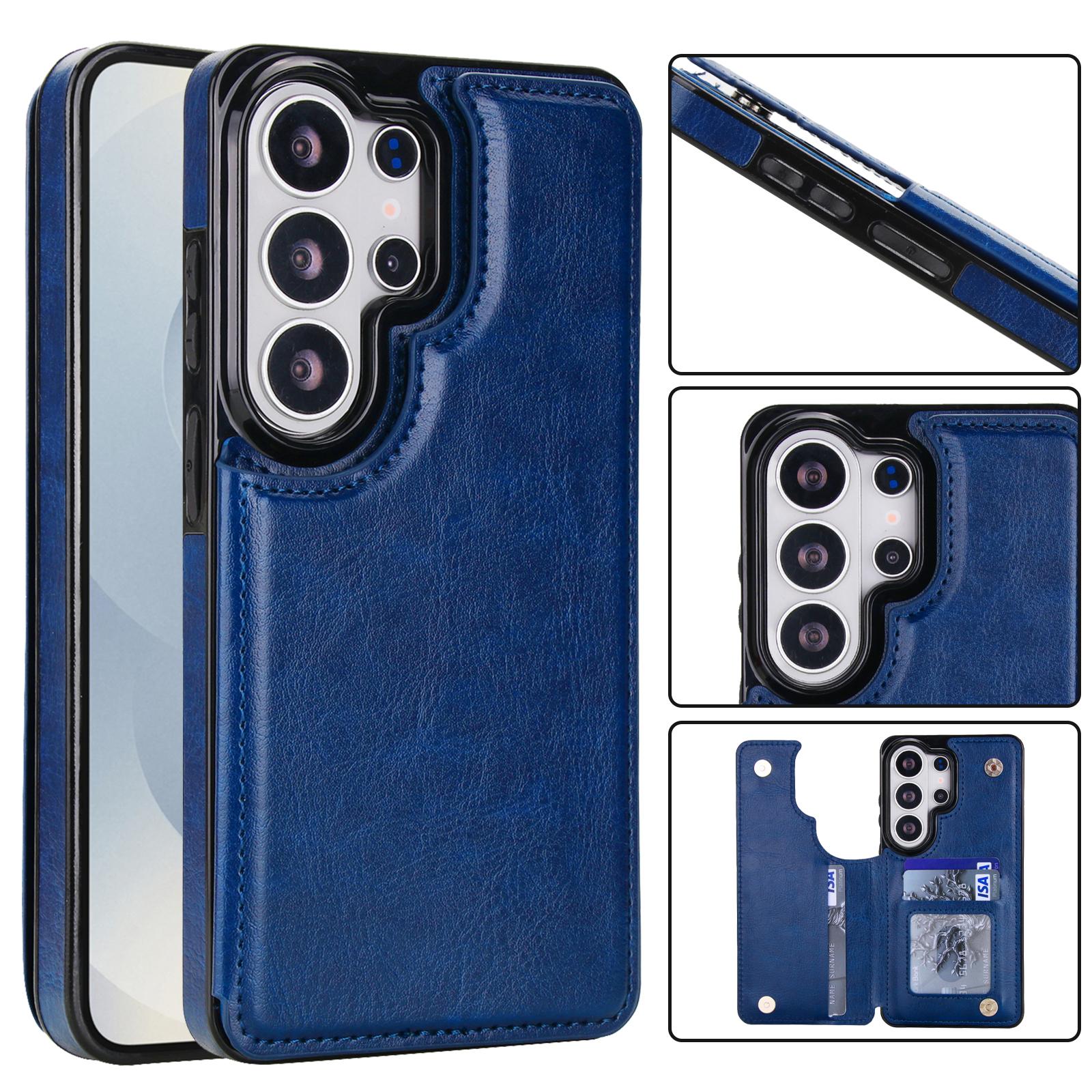 

Soild color Vertical Cards Solt Wallet Leather phone Case for Samsung S26 S25 Ultra S24 Plus S23 FE A56 A14 Card Pocket Cover Galaxy A14 4G синий
