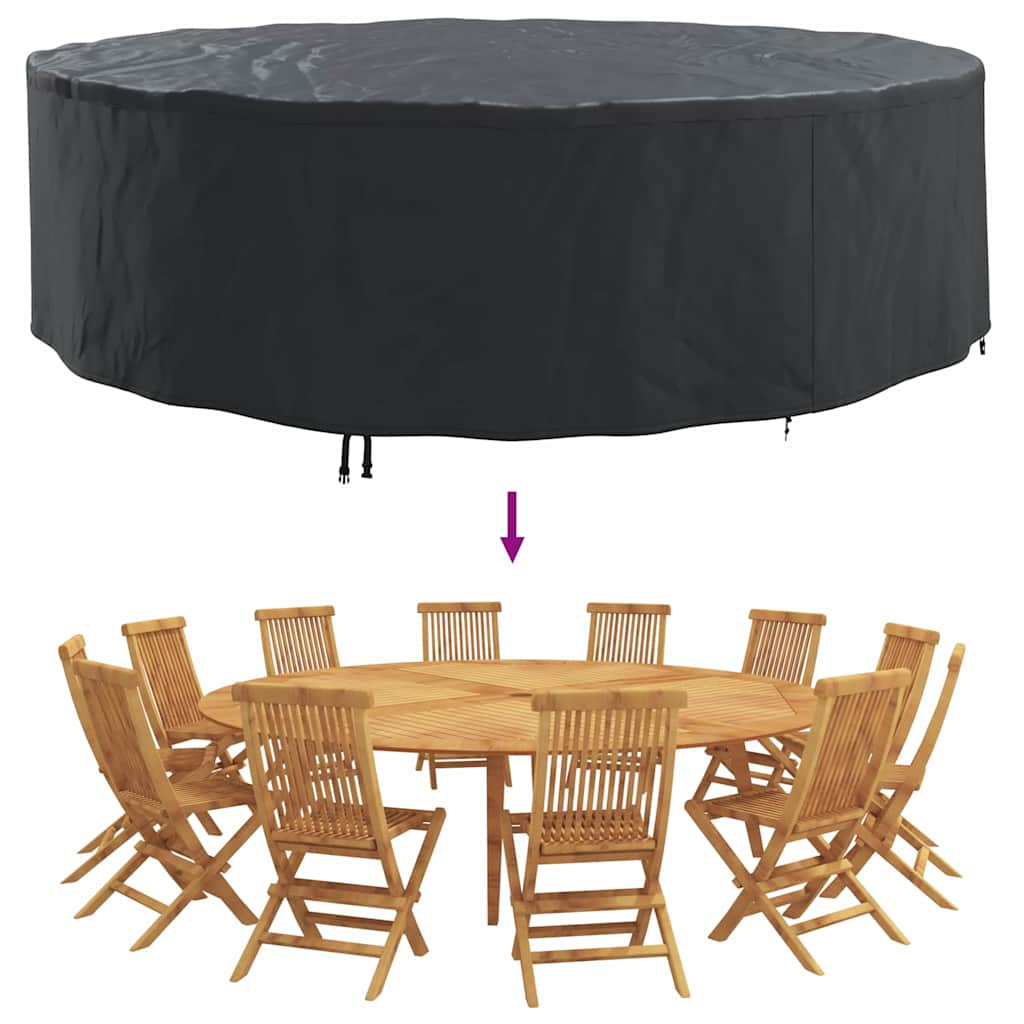 Furniture Cover 210D Oxford Fabric Waterproof UV-Resistant Patio Table Chair Set Protector with Storage Bag 320x320x105cm