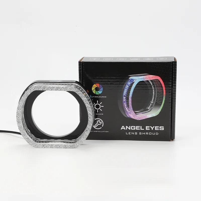 

2PCS 3 Crystal Angel Eyes Mask LED Halo Rings For Bi Xenon LED Projector Lenses Headlight DRL Car Accessories Retrofit DIY 2.5inch
