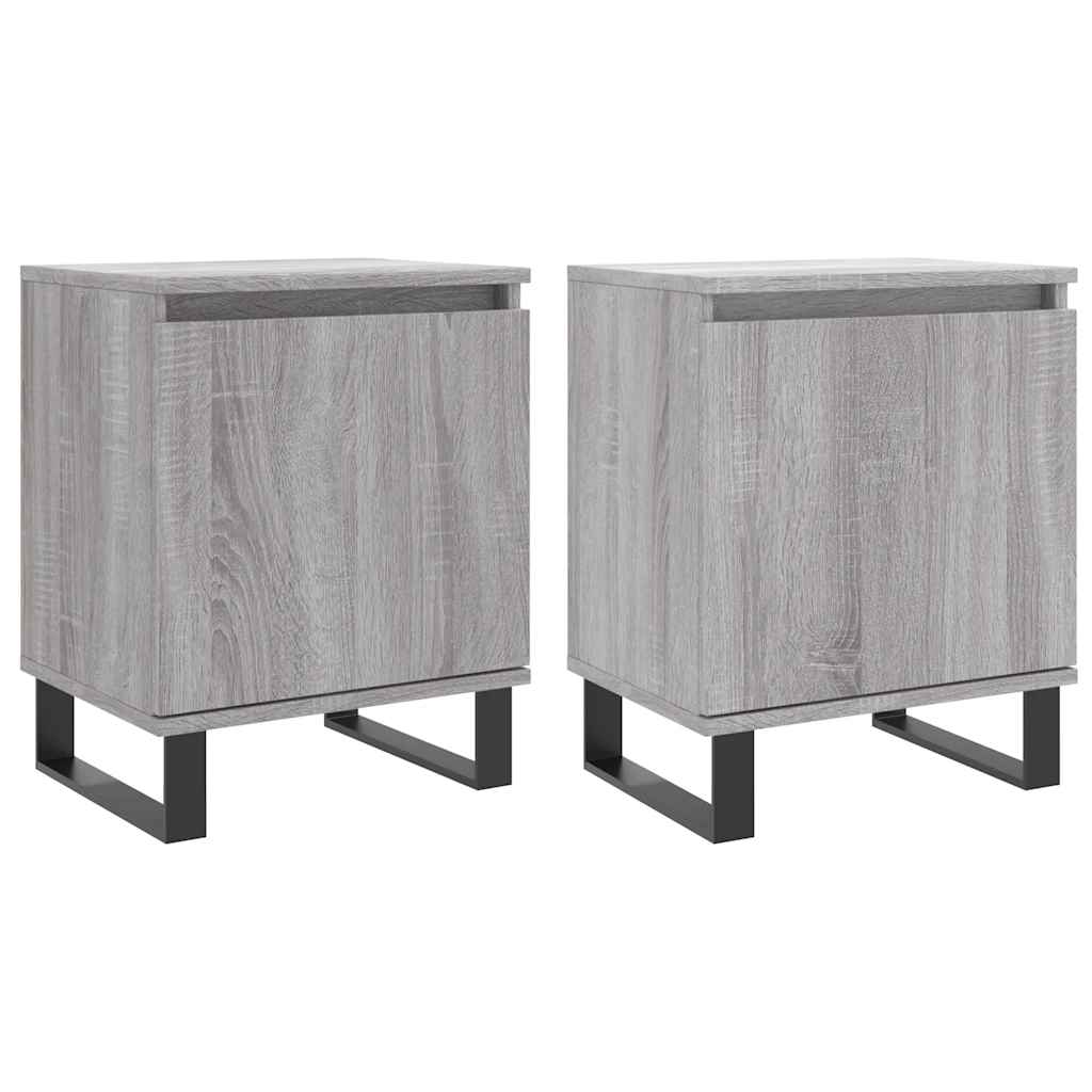 Nightstands 2 pcs Grey Sonoma 40 x 30 x 50 cm Particleboard