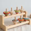 12Pcs Tiny Unpainted Wooden Whipping Top 4.5x5.5cm For ids Art Projects Fine Motor Skill Building and Handmade Craft