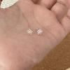 925 Silver Plated Hypoallergenic Mini Hollow CZ Flower Earrings for Women Girls Simple Sweet Ear Pierced Earrings Jewelry Gift