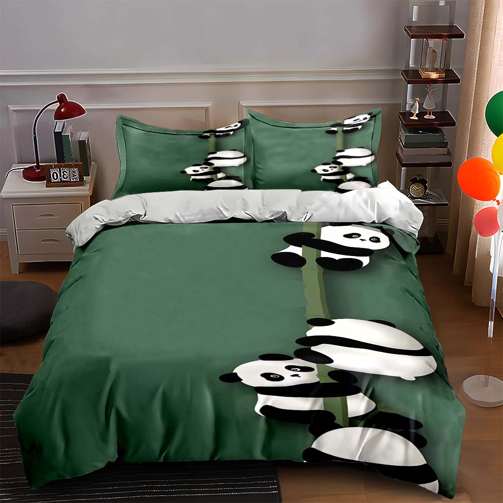 

Pandas climbing bamboo Bedding Duvet cover sets Duvet covers Pillowcases gifts (1 * Duvet Cover 2 * Pillowcases, without duvet insert) 135x200cm